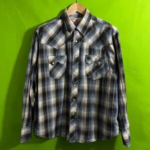 Men's Blue Plaid Shirt
